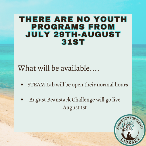 No Youth Programs in august 