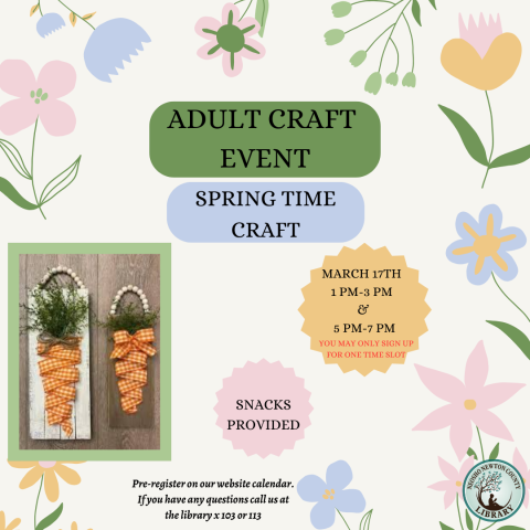 Adult Craft Night Flyer