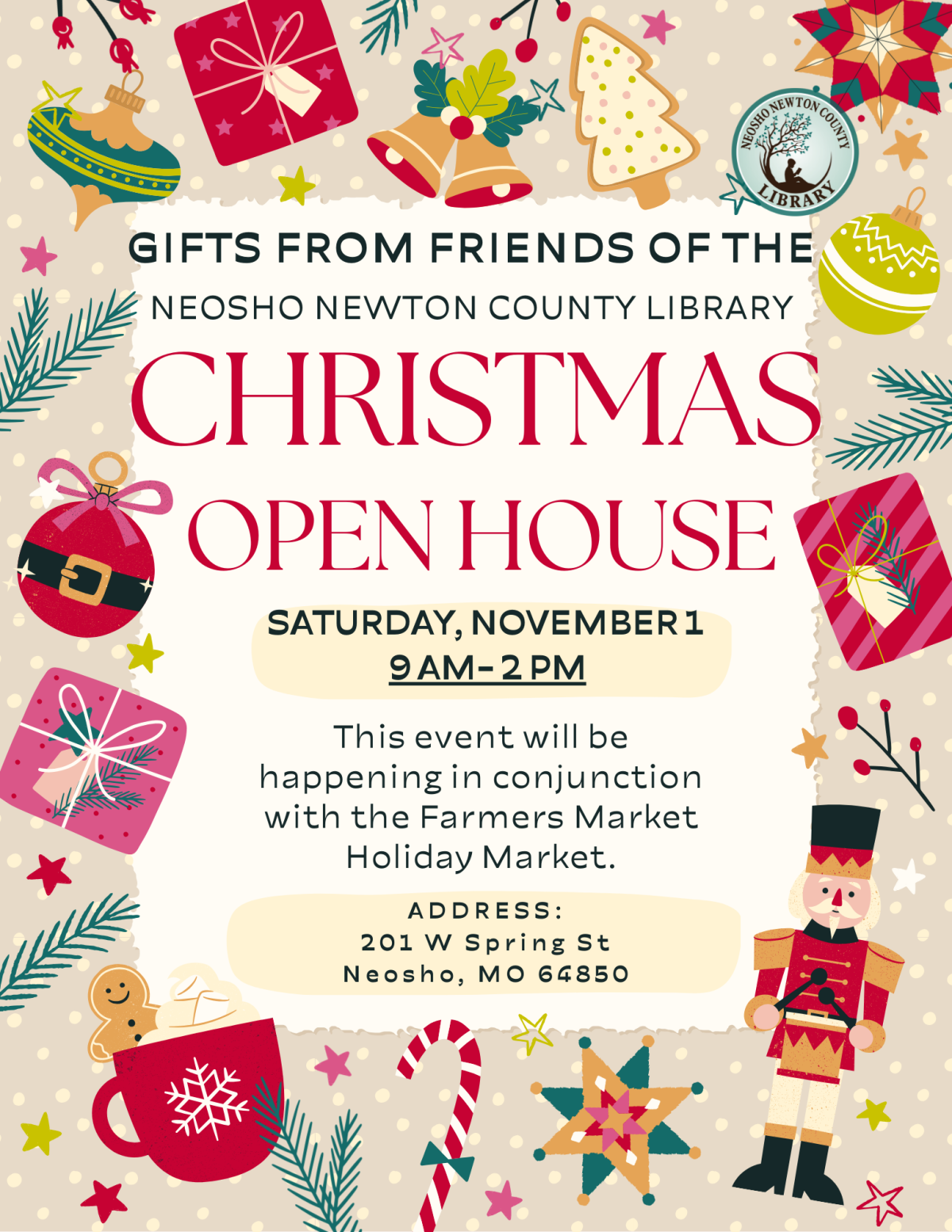 Gifts from Friends of the Neosho Newton County Library Christmas Open House