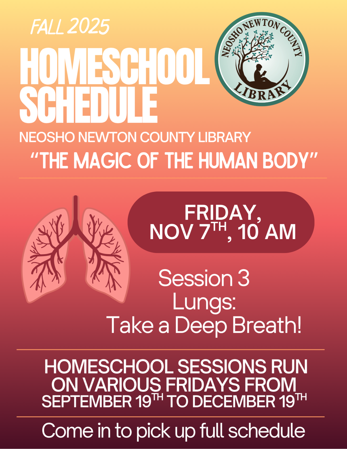 Homeschool Schedule, Session 3